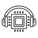 Minimal tech icon representing remote work gear